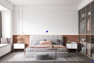Retro style bedroom interior design